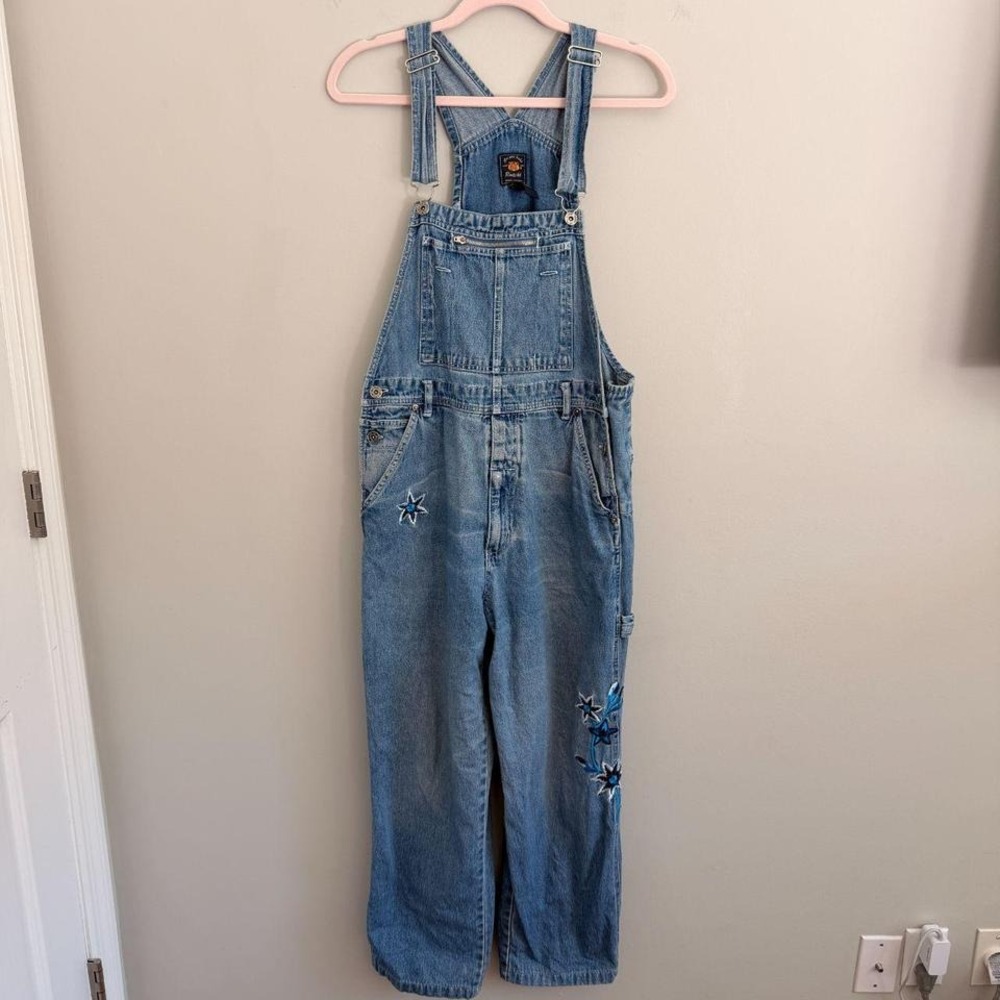 VINTAGE ROUTE 66‎ FLORAL DENIM OVERALLS